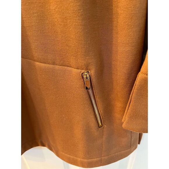 Soft Surroundings Camel Brown Zip Neck Tunic sz XS NWOT - Picture 2 of 7